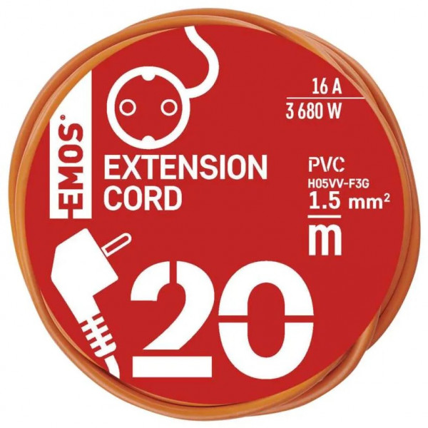 Фото - Удлинитель 220В EMOS P01220R, 1 розетка, 20м.
