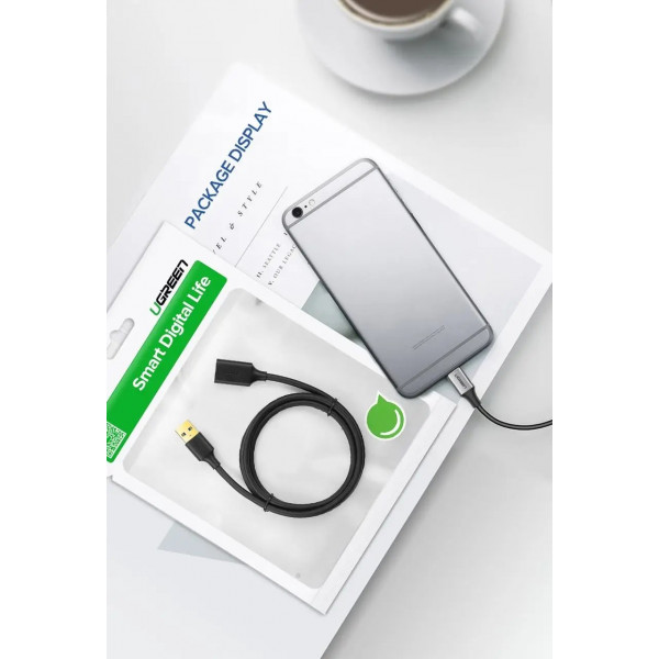 Фото - Кабель USB type A - USB type A UGREEN US129 USB 3.0 Extension Male 1.5m Black (30126)