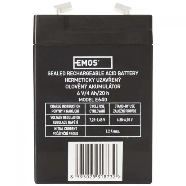 Фото - Аккумулятор для ИБП EMOS B9641 AGM, 6V, 4Ah, fast 4,7mm