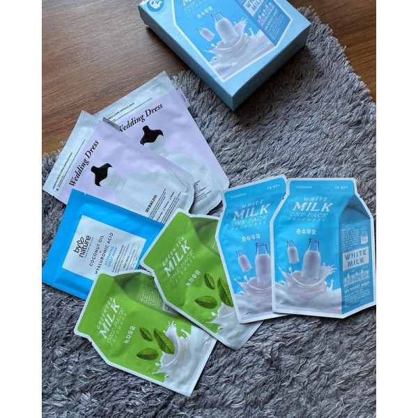 Фото - Маска для лица A'pieu Milk One-Pack с экстрактом зеленого чая 21 мл (8806185780278)