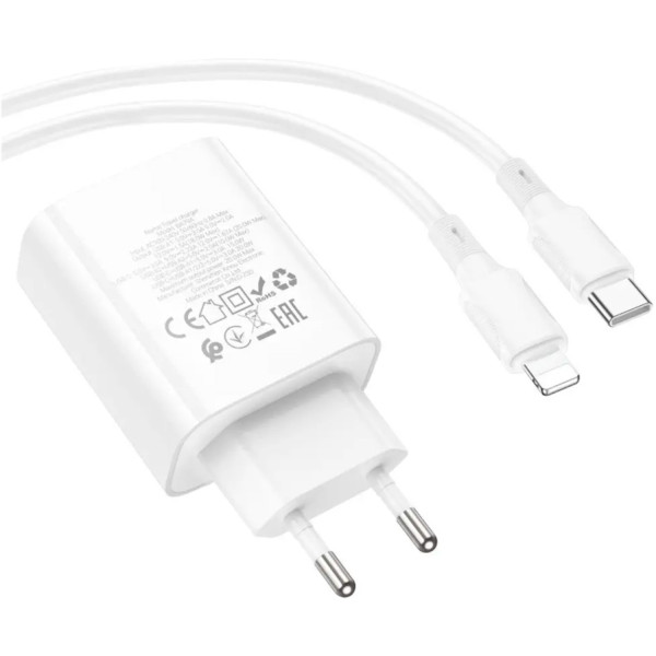 Фото - Сетевое зарядное устройство BOROFONE BA79A Clever four-port PD20W(1C3A) charger set C to iP White (6941991102707)