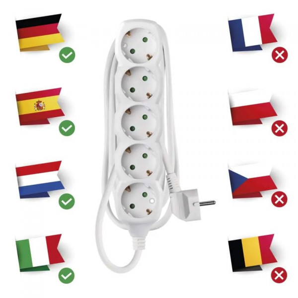 Фото - Удлинитель 220В EMOS P0521R, 5 розетки, 1,5м.