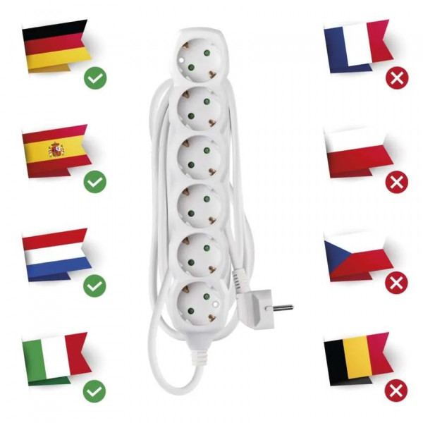 Фото - Удлинитель 220В EMOS P0623R, 6 розетки, 3м.