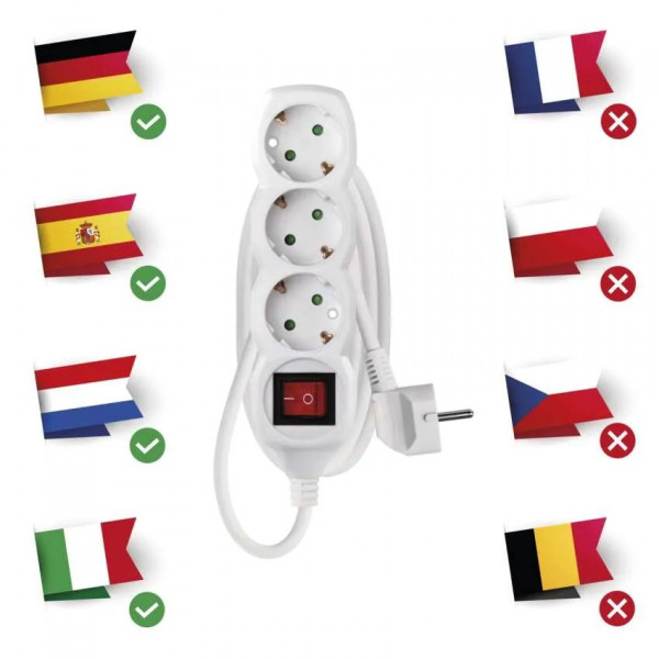 Фото - Удлинитель 220В EMOS P1321R, 3 розетки, 1,5м.
