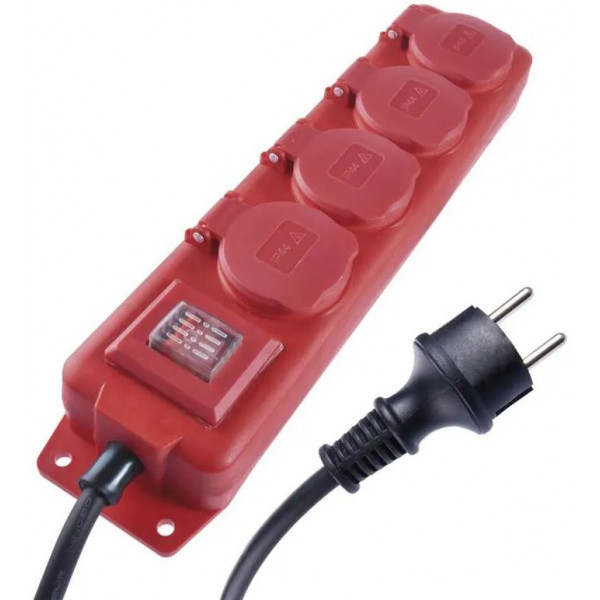 Фото - Удлинитель 220В EMOS красный резина, P14231, 4 раз, 3м. Фото - Удлинитель 220В EMOS красный резина, P14231, 4 раз, 3м.