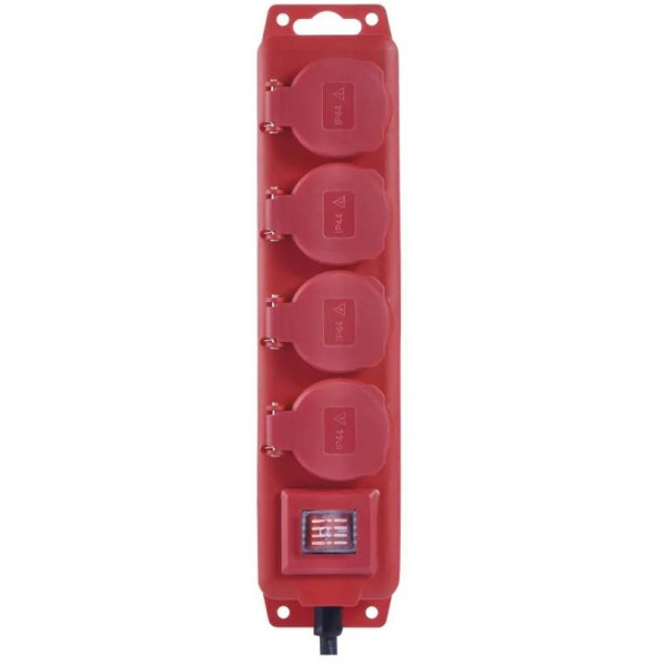 Фото - Удлинитель 220В EMOS красный резина, P14231, 4 раз, 3м.