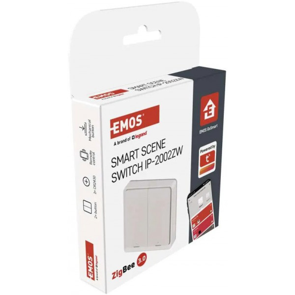 Фото - Беспроводной выключатель EMOS умный H5012 GoSmart 2 кнопки, белый