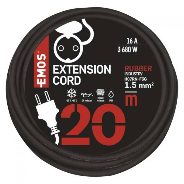 Фото - Удлинитель 220В EMOS P01820, 1 розетка, 20м.