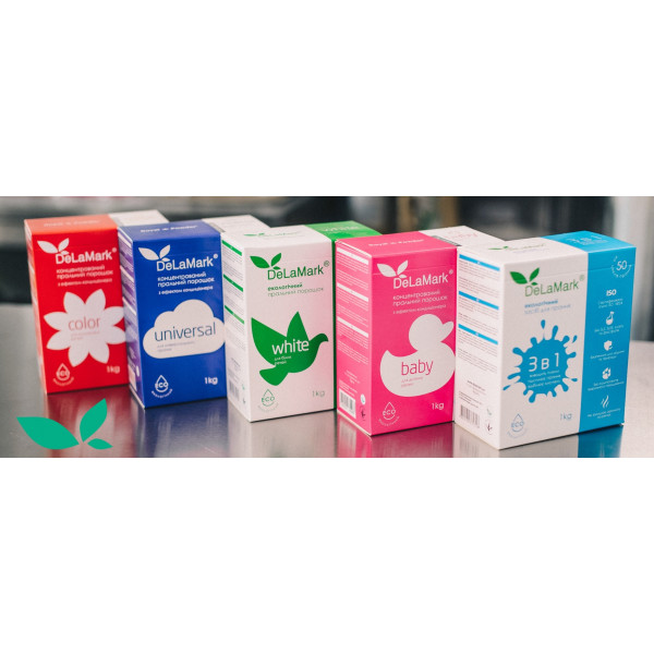 Фото - Стиральный порошок DeLaMark Premium Line Color с эффектом кондиционера 1 кг (4820152330970)