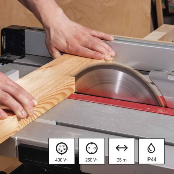 Фото - Удлинитель 220В EMOS на катушке P192250 3 розетки, 25 м, 220-400V, резина