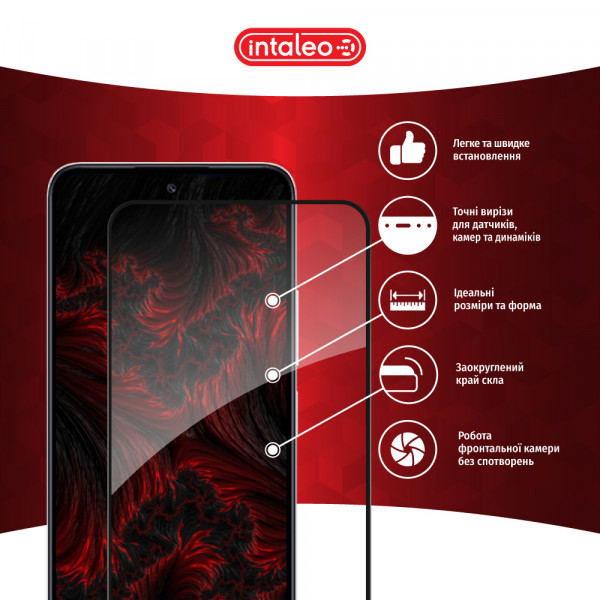 Фото - Защитное стекло для смартфона Intaleo Full Glue for Xiaomi Redmi Note 12R Black (1283126589805)