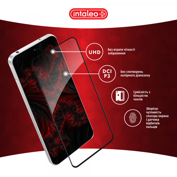 Фото - Защитное стекло для смартфона Intaleo Full Glue for Xiaomi Redmi Note 12R Black (1283126589805)