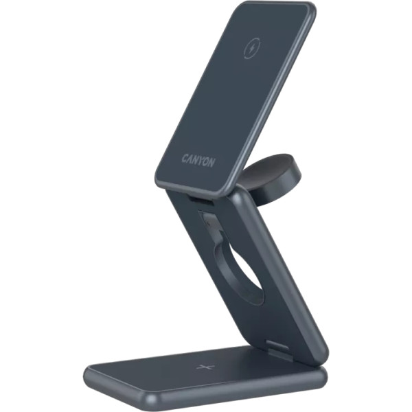 Фото - Беспроводное зарядное устройство Canyon OnCharge 309 15W 3in1 Metal (CNS-WCS309M)