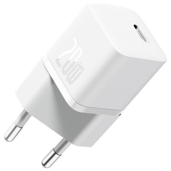 Фото - Сетевое зарядное устройство Baseus GaN5 Fast Charger 1C 20W EU Moon Fast Charging Data Cable Type-C White (P10110900213-01)