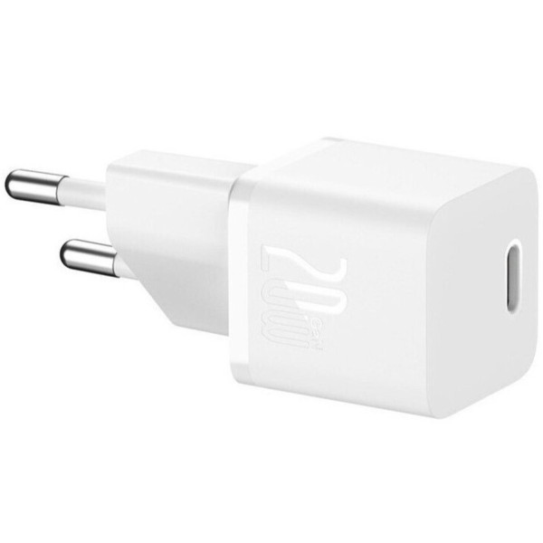 Фото - Сетевое зарядное устройство Baseus GaN5 Fast Charger 1C 20W EU Moon Fast Charging Data Cable Type-C White (P10110900213-01)