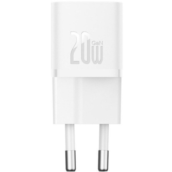 Фото - Сетевое зарядное устройство Baseus GaN5 Fast Charger 1C 20W EU Moon Fast Charging Data Cable Type-C White (P10110900213-01)