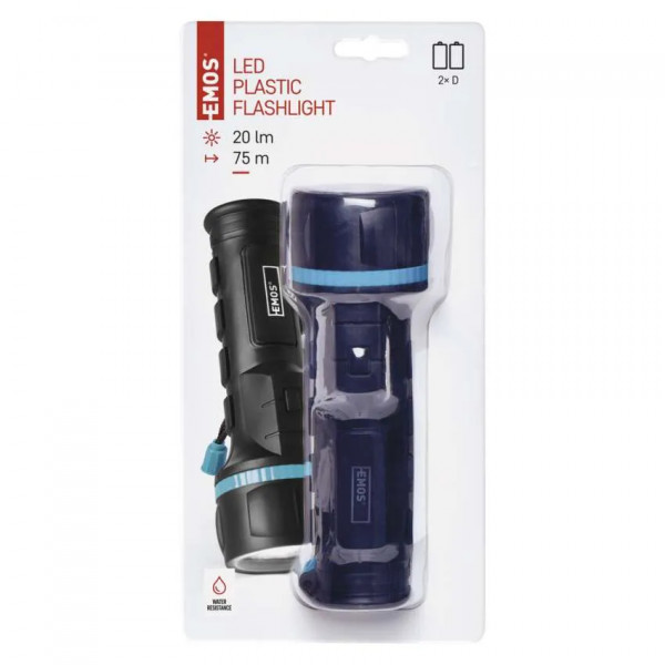 Фото - Фонарь EMOS LED P3862 20Lm 2*D, ручн.пласт