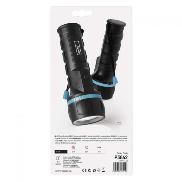 Фото - Фонарь EMOS LED P3862 20Lm 2*D, ручн.пласт