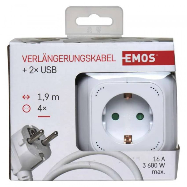Фото - Удлинитель 220В Emos 4 р (P04219GU)