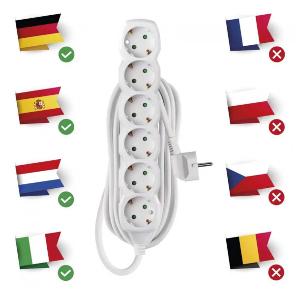 Фото - Удлинитель 220В Emos P0625R 6 розеток 5 м