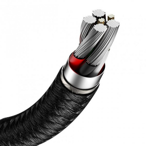 Фото - Кабель синхронизации данных Baseus AM-Type-C M 0.25 m 6.0A 66W Black (CAKF000001)