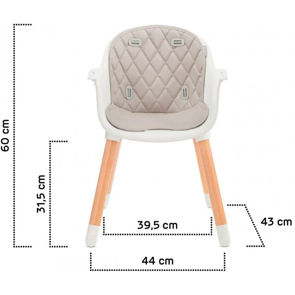 Фото - Стульчик для кормления классический Kinderkraft Sienna Gray (KKKSIENGRY0000)