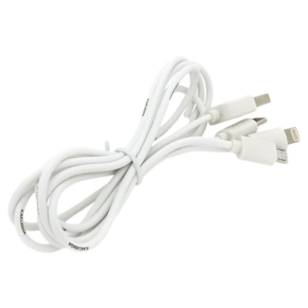 Фото - Кабель iKaku BAITONG 3 in 1 Micro/iPhone/Type-C 1 м White (KSC-078)