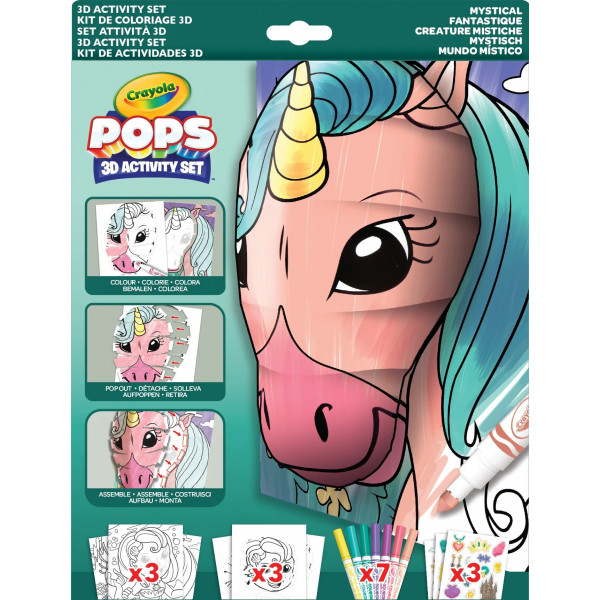Фото - Раскраски классические Crayola POPS 3D ''Мистические создания'' с 7 фломастерами (04-2803)