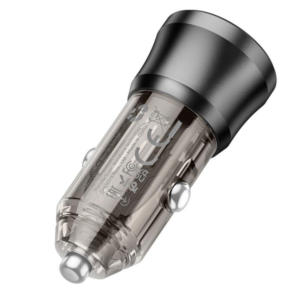 Фото - Автомобильное зарядное устройство BOROFONE BZ23 Noble single-port QC3.0 car charger Transparent Black (6941991106903)