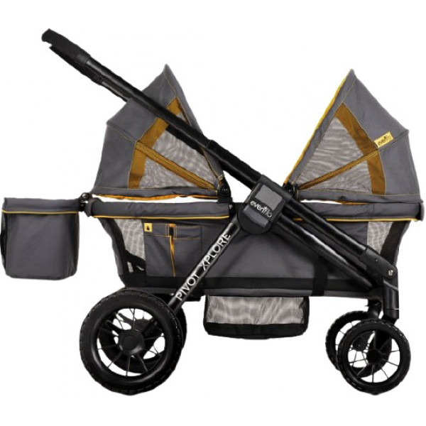 Фото - Коляска для двойни прогулочная Evenflo Pivot Xplore All-Terrain Stroller Wagon Adventurer (032884200115)