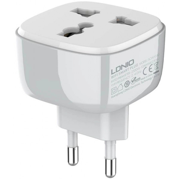 Фото - Умная розетка Ldnio WiFI Smart Power Plug White (SCW1050)