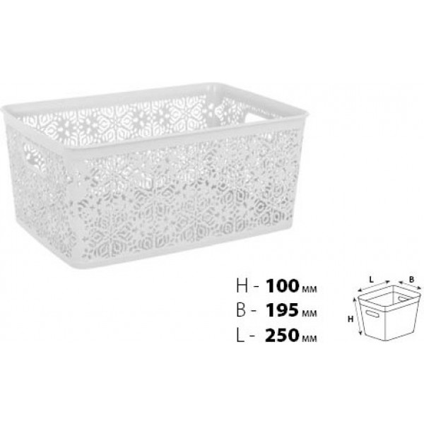 Фото - Корзина для хранения VIOLET HOUSE 0501 №1 Ажур White 5 л