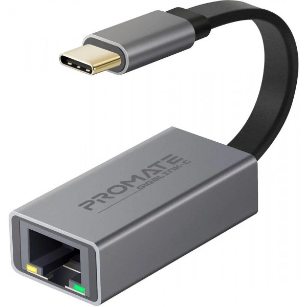 Фото - Переходник USB Type-C - RJ-45 Promate USB Type-C/RJ45 (gigaLink-c.grey)