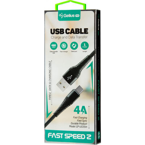 Фото - Кабель синхронизации данных Gelius Pro Fast Speed 2 GP-UC05c Type-C Black