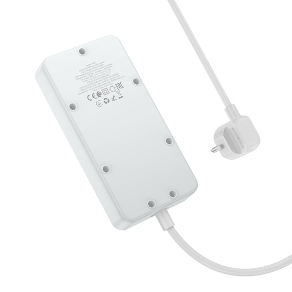 Фото - Сетевой фильтр HOCO AC8A Storm 3-position socket PD30W/1C3A White (6942007600101)