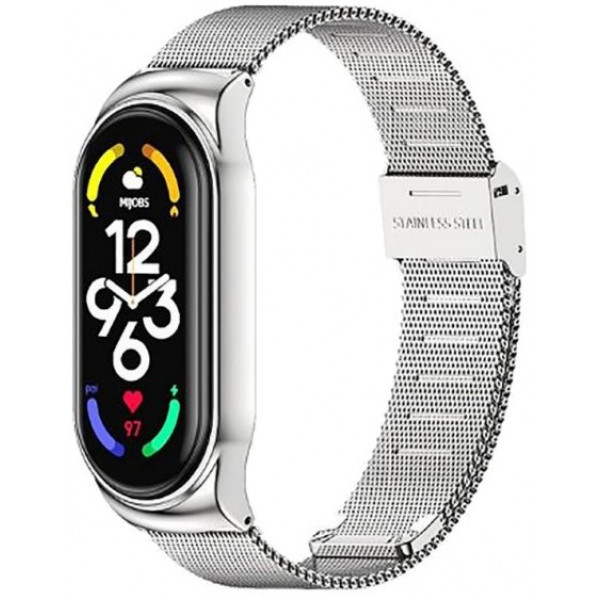 Фото - Ремешок для фитнес-браслета BeCover Metal for Xiaomi Mi Smart Band 7 Silver (707494)