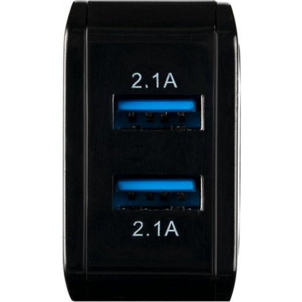 Фото - Сетевое зарядное устройство Gelius Ultra Prime GU-HC02 2USB 2.1A Black+Cable Lightning (91047)