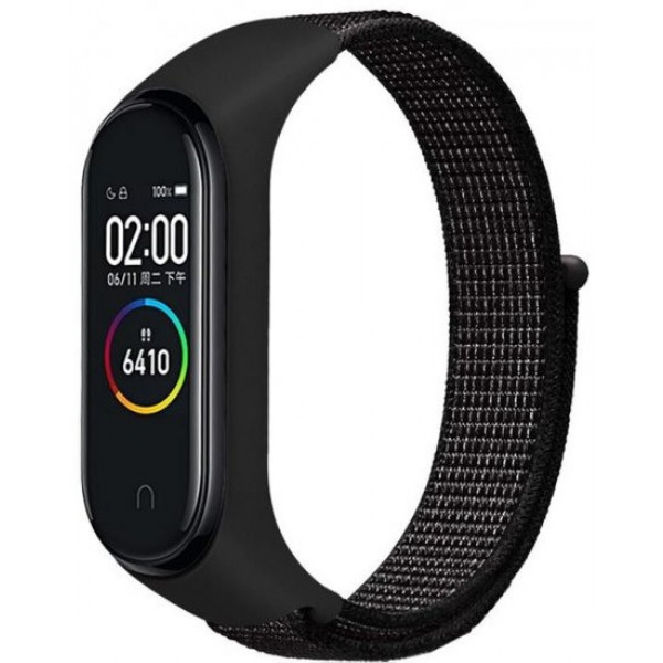 Фото - Ремешок для фитнес-браслета BeCover Nylon Style for Xiaomi Mi Smart Band 7 Dark-Black (707658)