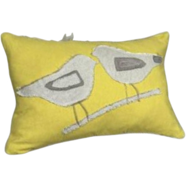 Фото - Подушка декоративная Прованс желтая Пара птичек 35х50 см (033333) Фото - Подушка декоративная Прованс желтая Пара птичек 35х50 см (033333)