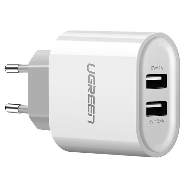 Фото - Сетевое зарядное устройство UGREEN CD104 2xUSB 3.4A Charger White (20384) Фото - Сетевое зарядное устройство UGREEN CD104 2xUSB 3.4A Charger White (20384)