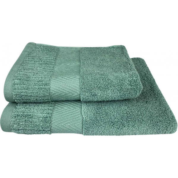 Фото - Полотенце банное GM Textile мятное махровое зеро твист с бордюром 100х150