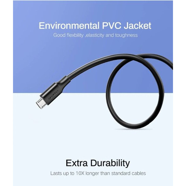 Фото - Кабель UGREEN US289 USB - Micro USB Cable 1.5 м Black (60137)
