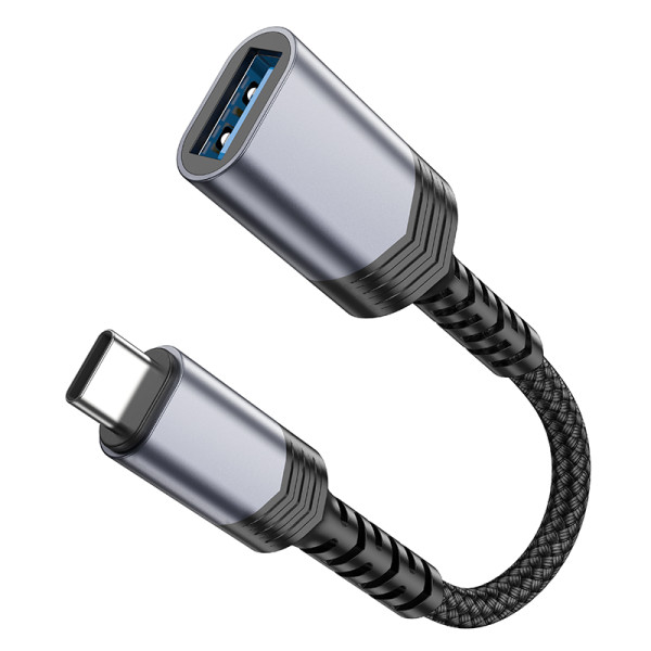 Фото - Переходник HOCO UA24 Type-C male to USB female 3.0 Metal Gray (6942007608848)