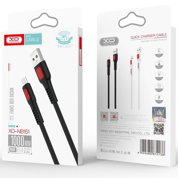 Фото - Кабель синхронизации данных XO USB A - Micro B (NB151)