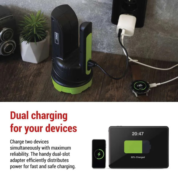 Фото - Сетевое зарядное устройство EMOS V02B15 1xUSB-A, 1xUSB-C 15W 220V (V02B15)