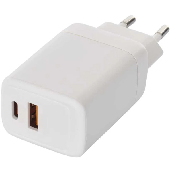 Фото - Сетевое зарядное устройство EMOS V04G45 1xUSB-A, 1xUB-C 20W 220V PD (V04G45)