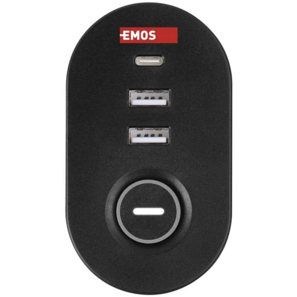 Фото - Сетевой фильтр EMOS P1321PD 3 розетки 1.5 м 2xUSB-A+1 USB-C