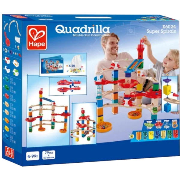 Фото - Деревянный конструктор Hape Quadrilla Спирали 129 эл. (E6024)