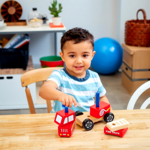 Фото - Пирамидка Viga Toys Пожарная машинка (50203FSC)