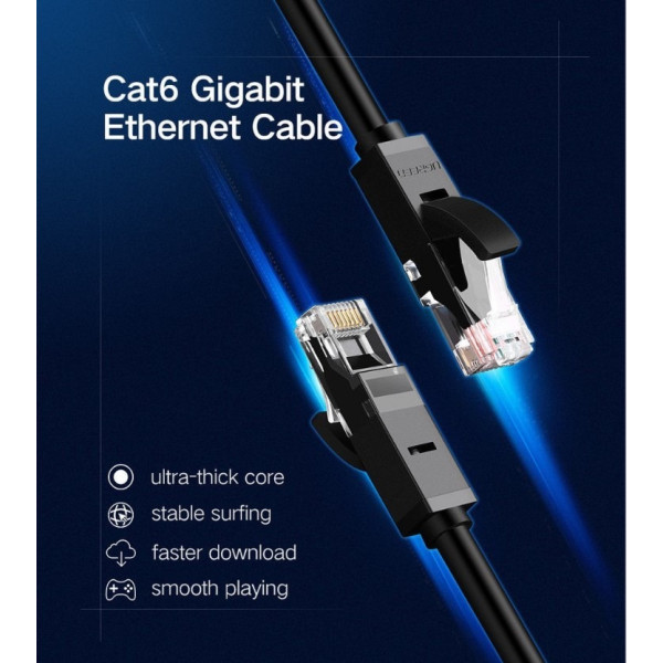 Фото - Кабель патч-корд UGREEN NW102 Cat 6 U/UTP Lan Cable 1m Black (20159)